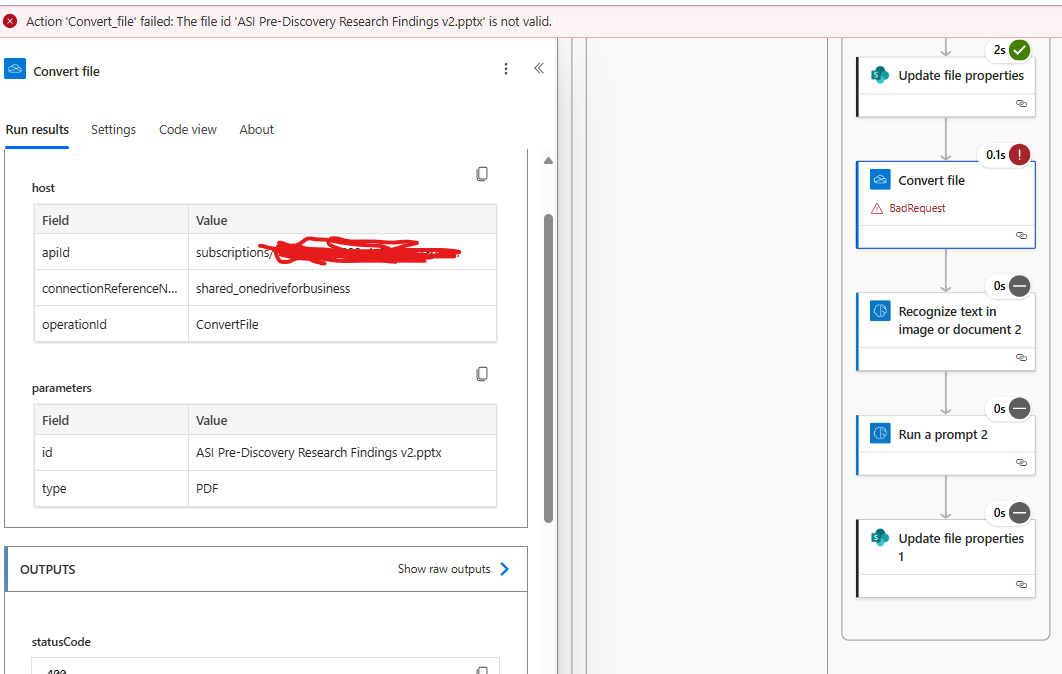 PowerAutomate can't convert PowerPoint to PDF