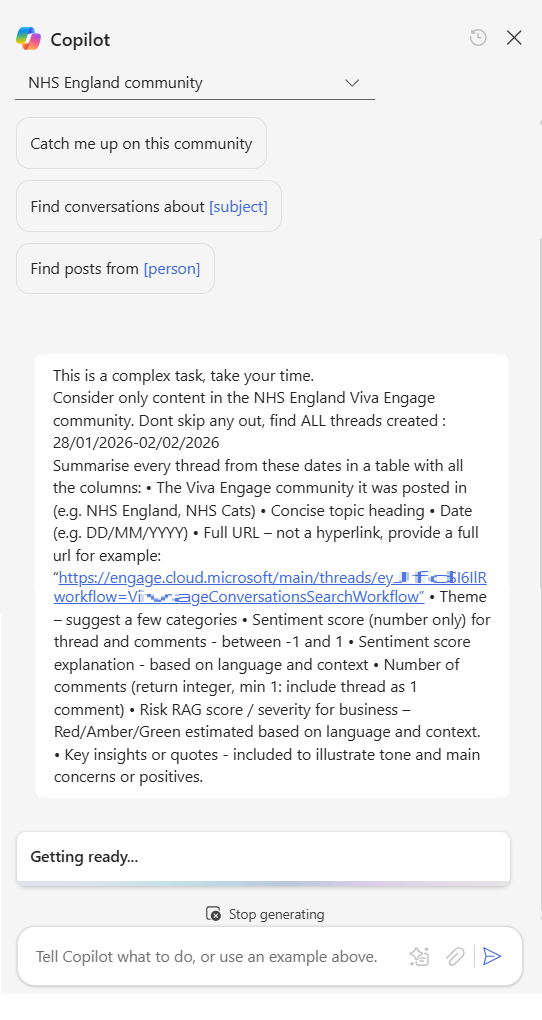 Prompting Copilot to categroise information about Posts in a standard format