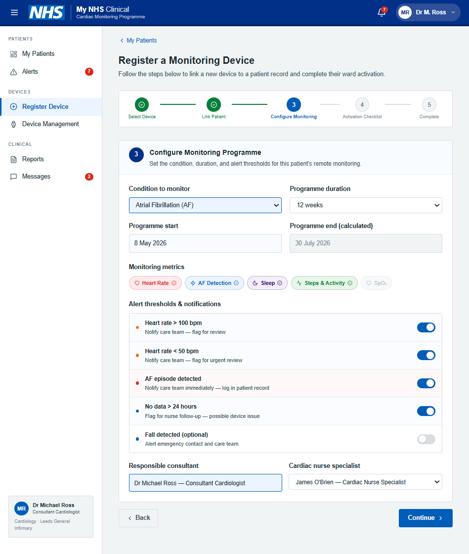 Figma Make created a working smart device registration flow