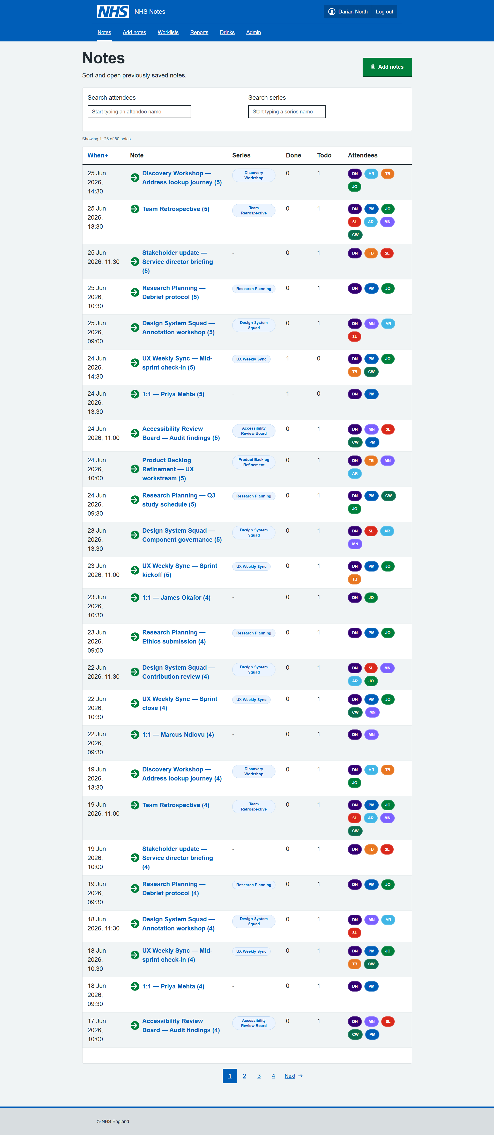 Notes table, created with Claude CLI